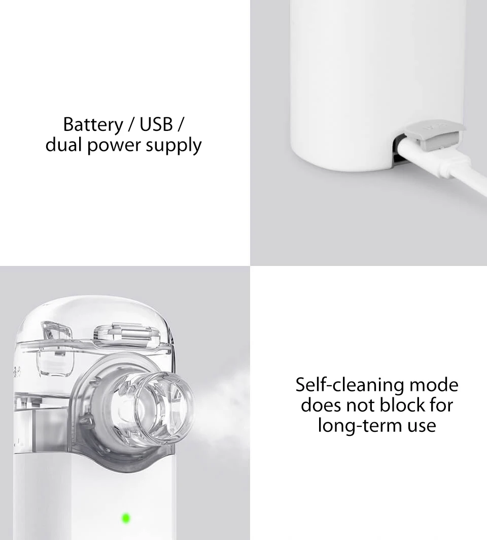 Xiaomi Andon Nebulizer Mini Portable Silent Atomizer USB Battery Handheld 0.2mlmin Rate Asthma Respirator Humidifier (14)