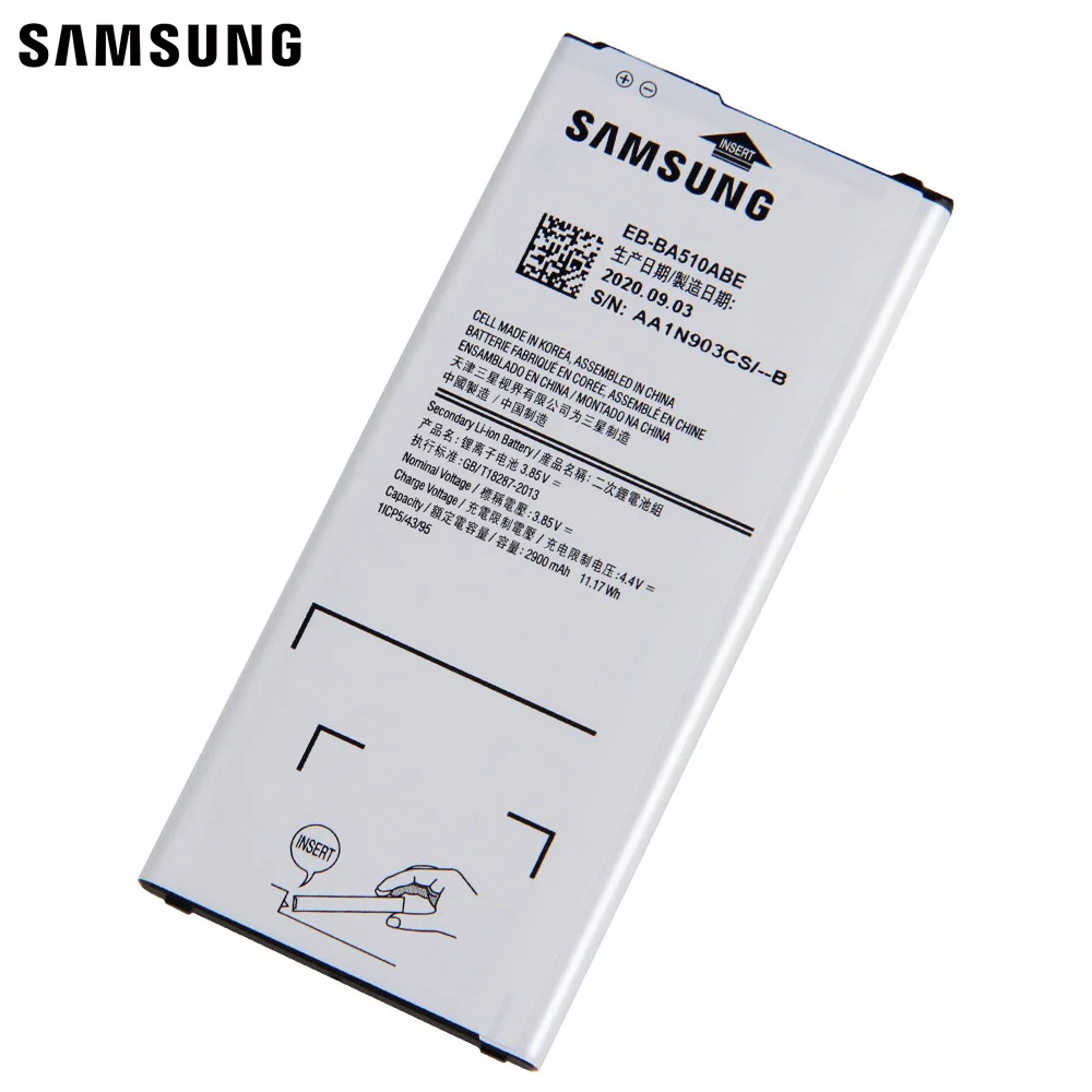 Samsung оригинальный запасной аккумулятор EB BA510ABE для GALAXY A5 2016 версия A510 аутентичная
