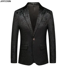 KLV пиджак мужской повседневный винтажный костюм с отложным воротником и длинным рукавом с цветочным принтом куртка жилет костюм homme хит 9916