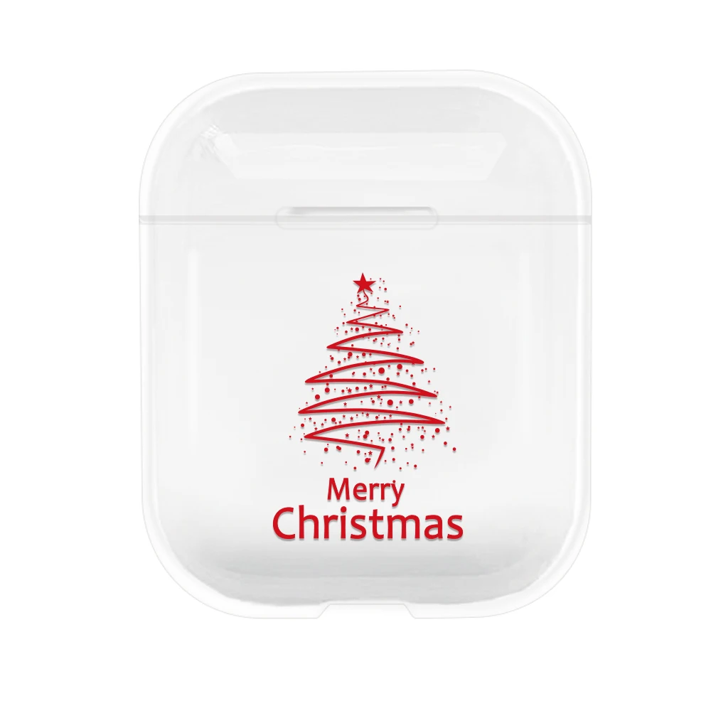 Рождество окрашенные прозрачные для apple air pods Bluetooth беспроводные кожухи головных телефонов для AirPods 1 2 Жесткий Чехол для ПК крышка коробка - Цвет: 02