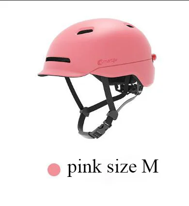 pink M size Xiaomi Smart4u велосипедные смарт-шлемы для мужчин и женщин, защитный шлем, светодиодный светильник для горной дороги, самокат IPX4 водонепроницаемый - Цвет: pink M size