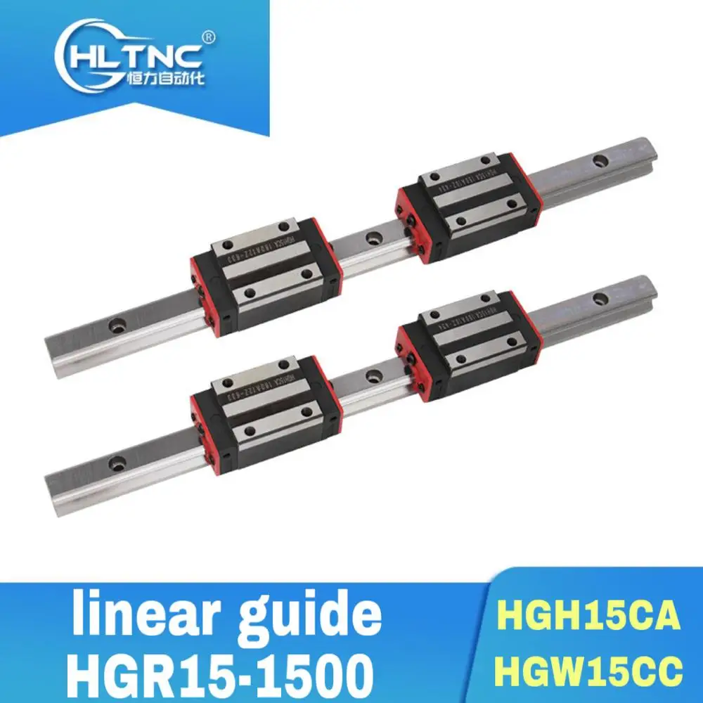 Новая линейная направляющая HGR15 2 шт. длина 1500 мм с 4 линейными блоками каретки HGH15CA