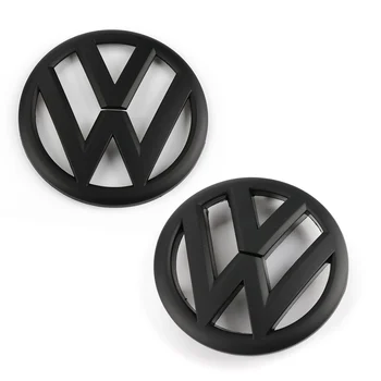 

Pair Matt Black 117mm Front Grill Badge + 110mm Rear Trunk Lid Emblem Logo for VW Volkswagen Polo 2009 2010 2011 2012 2013