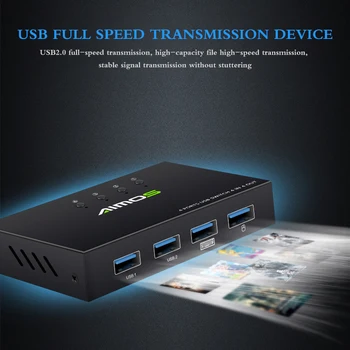 

2020 USB HDMI KVM Switch Box Video Display USB 2.0 Switch KVM Switcher Splitter Box For 4 PC Sharing Printer Keyboard Mouse KVM