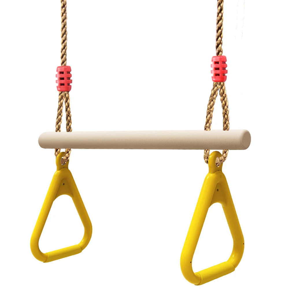 

Children Trapeze Swing Bar Rings Adjustable Straps for Strength Training