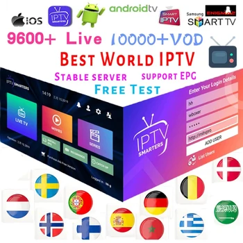 

World IPTV m3u subscription 1 Year for Arabic Netherlands Germany Poland Turkish Russia Iptv Channels for Smart TV Android X96