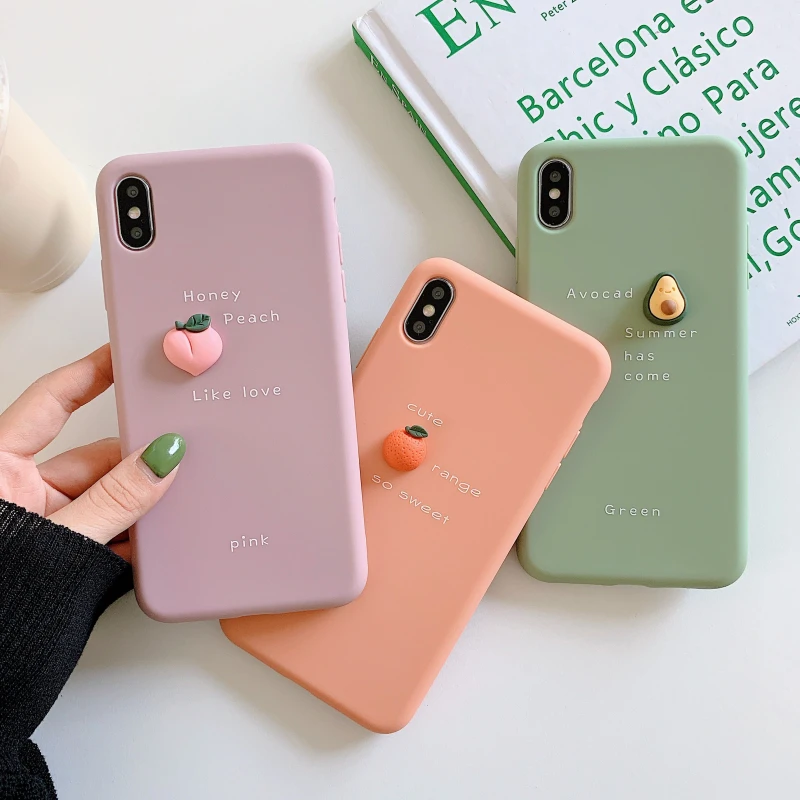 For iPhone 11 Pro Max X XS MAX XR 8 8 Plus 7 7 Plus 6 6S 6S Plus Avocado Peach Cute Friut Ins Fashion Case For iPhone 11
