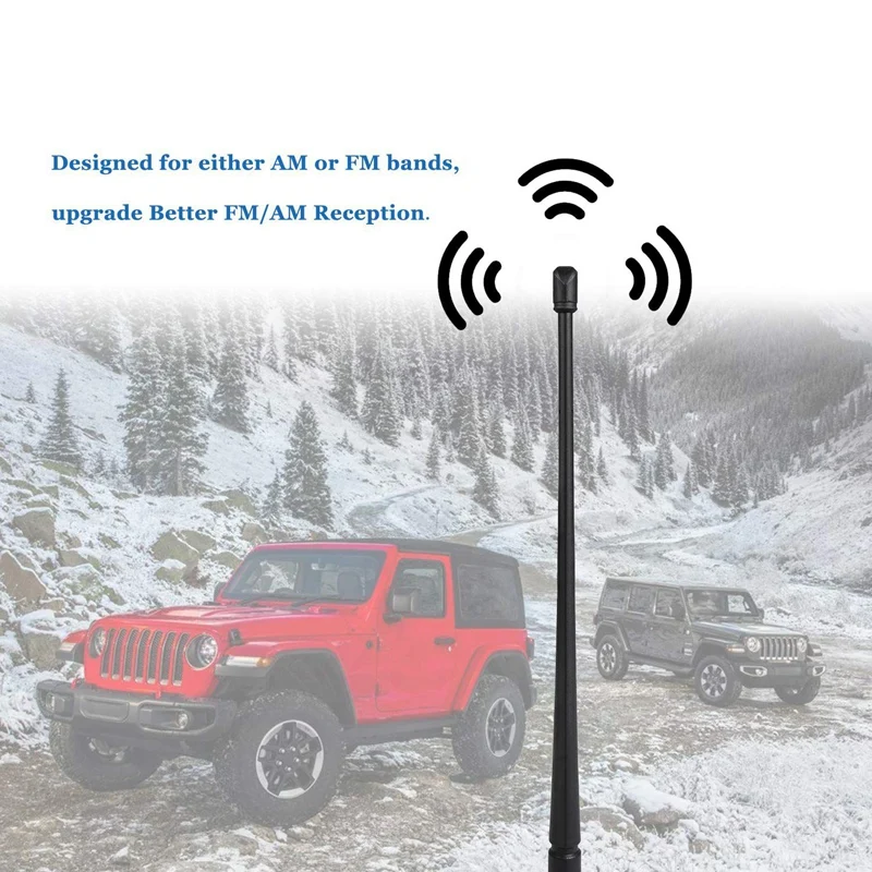 Антенна для Jeep Wrangler JK JKU JL JLU 2007- Гибкая Резина(обновление лучше FM/AM прием