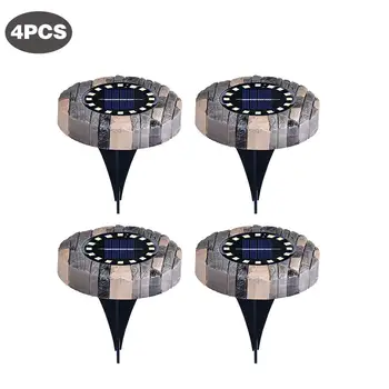 

4PCS 16LED Solar Lawn Light Waterproof Ground Lamp Plastic Garden Landscape Sidewalks Stairs Buried Light
