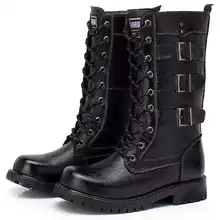 Г. Зимние Модные Военные сапоги высокие сапоги для верховой езды плюс бархат уличная Теплая мужская обувь