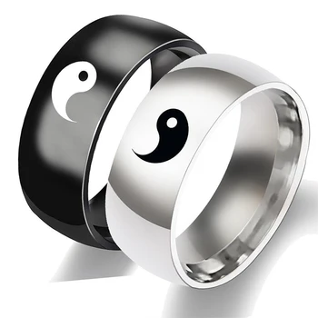 

Creative Chinese Style Tai Chi Rings For Men Women Fashion Yin Yang Gossip Punk Couple Accessories Jewelry Gifts For Friends