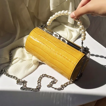 

NEW French Original Design Fashion Cylinder Bag & Fashion Popular Crocodile Chain CrossBag Width 17cm Height 10cm Thickness 10cm