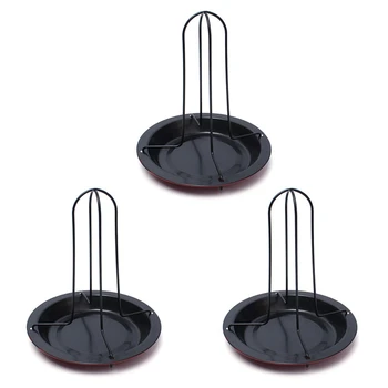 

3 Set Carbon Steel Chicken Roaster Rack with Tray Non-Stick BBQ Grilling Cooking Pans Barbecue Tools Kitchen Gadgets