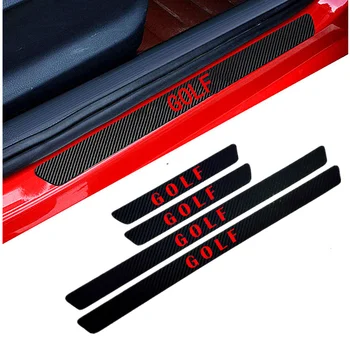 

4PCS Car Styling Carbon Fiber Door Sill Protector Stickers For Volkswagen VW golf 7 MK2 MK3 MK4 MK6 MK7 protection Sticker