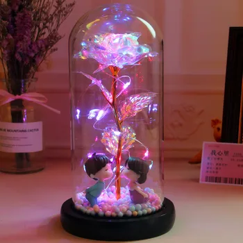 

home decoracion wedding valentines day gift artificial flowers roses LED Night Light A birthday present for your girlfriend