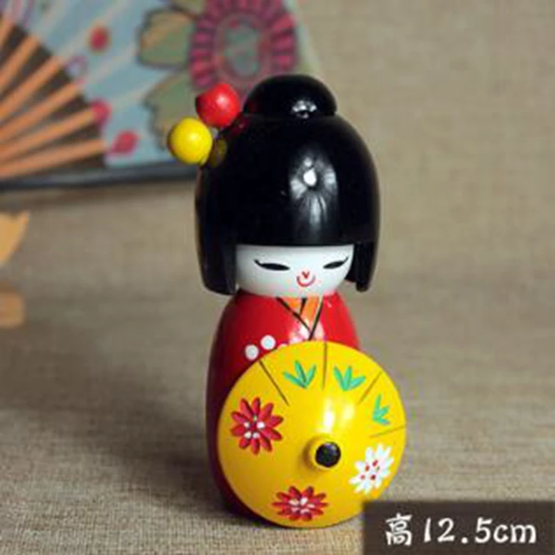 1 шт. новая милая ручная работа Восточная японская кукла Kokeshi с зонтиком