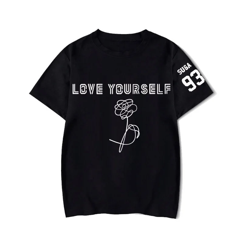 Rap Monster Джин SUGA J-HOPE JIMIN V Юнга Кук футболка LOVE YOURSELF слеза портрет комиксов футболка с узором в стиле граффити Кей-поп Харадзюку, с мультяшным принтом - Цвет: t-shirt 6