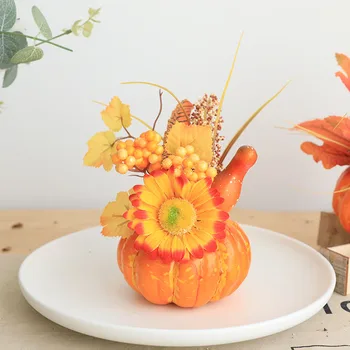 

Halloween Pumpkin Autumn Maple Decor Thanksgiving Halloween Party Ornaments Autumn Decoration Photography Props