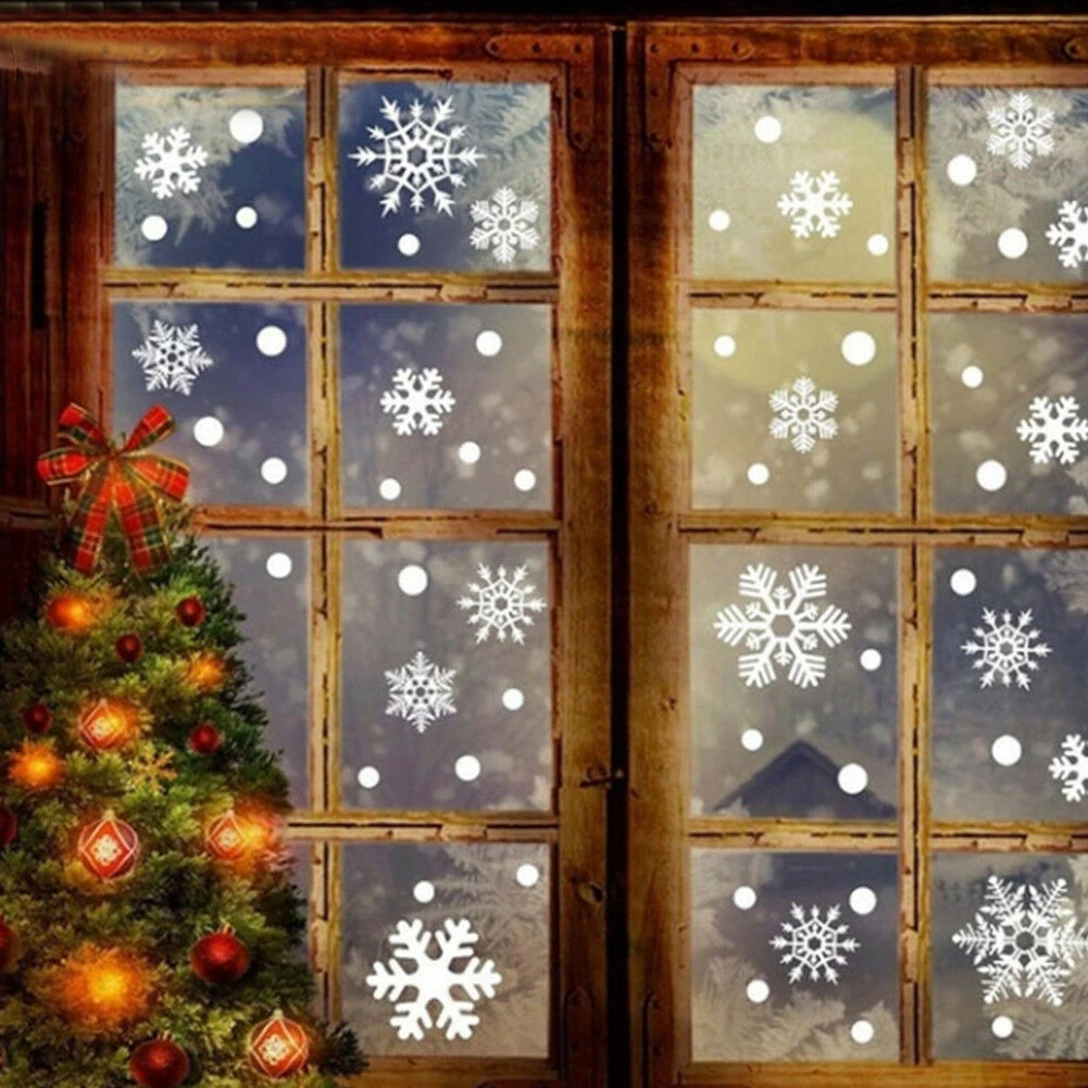 Рождественская Снежинка, наклейки на окна, украшения, стеклянные пленки, зимняя Наклейка на стену, наклейки на окна, Рождественские декоративные пленки