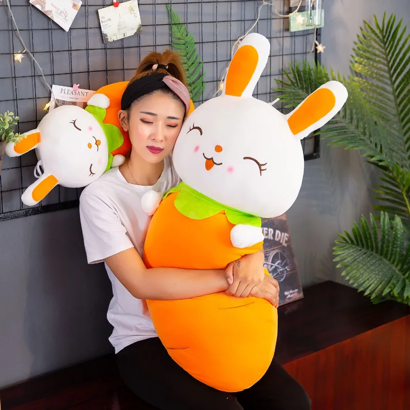 

[Nasi] New Style Japanese-style Carrot Rabbit Plush Toy Doll Creative Turning Turnip Rabbit CHILDREN'S Pillow