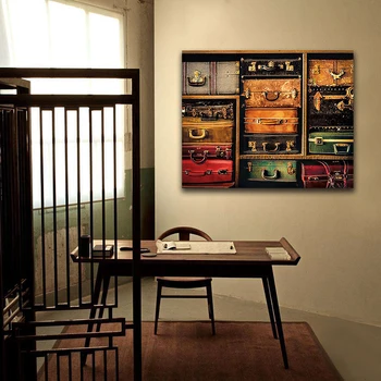

DIY colorings pictures by numbers with colors Retro suitcases diverse picture drawing painting by numbers framed Home