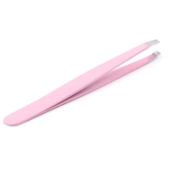 

1Pc Pink Color onvenient Effective Eyebrow Tweezer Professional Women Eyelash Extension Tweezers Hair Removal Makeup Tool