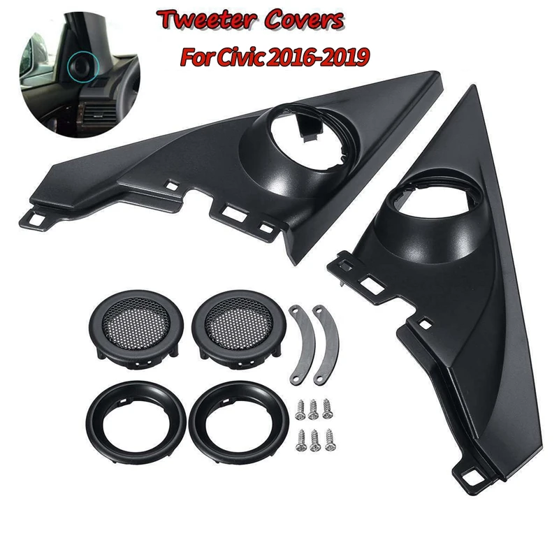 Top!-1.5 Inch Pair Front Pillar Althorn Tweeter Covers Car Refitting Speaker Boxes Mounts for Honda Civic 2016-2019 | Автомобили и