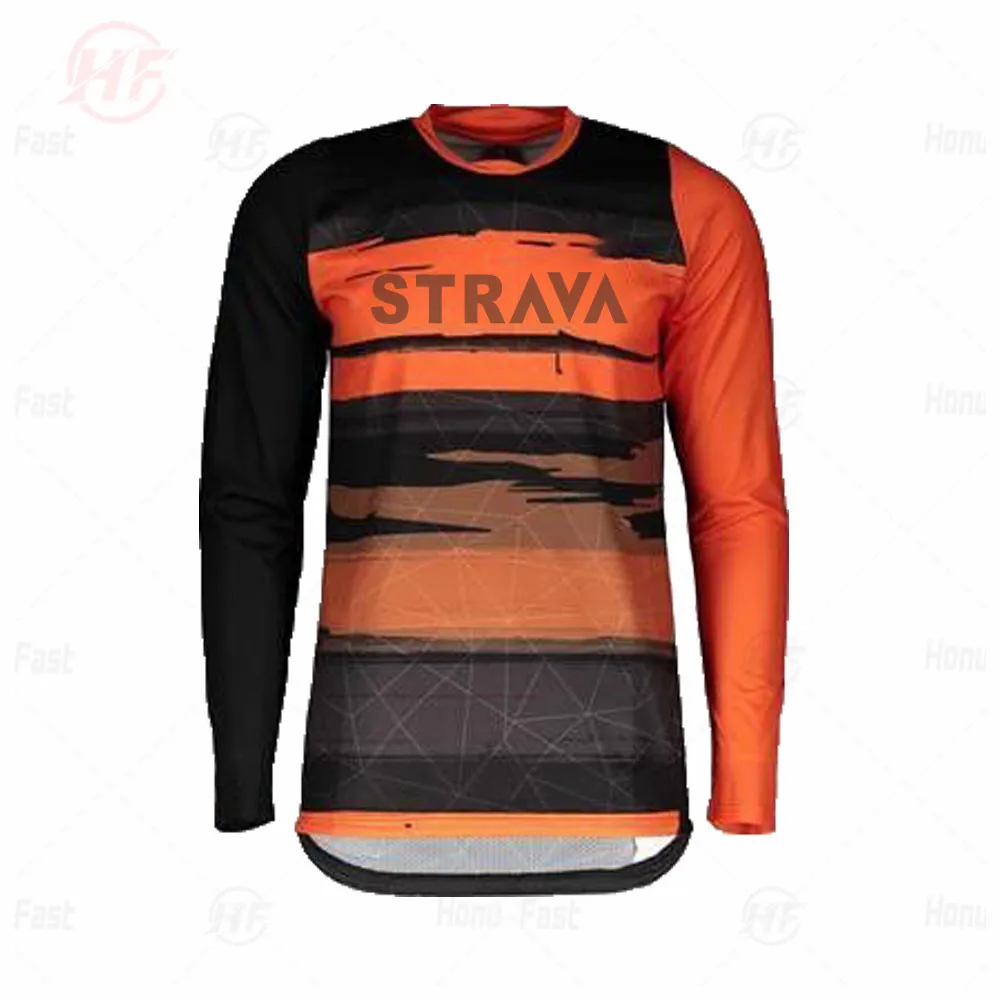 Men's Downhill Jerseys STRAVA Mountain Bike MTB Shirts Offroad DH Motorcycle Jersey Motocross Sportwear BMX Clothing | Спорт и