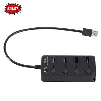 

USB 3.0 4-port HUB with key switch 4HUB hub usb3.0 one drag four usb3.0 splitter Wholesale Dropshipping CSV