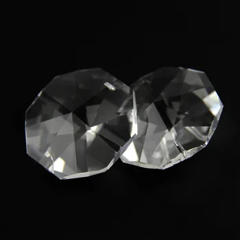 

10-50mm 50pcs K9 Material Crystal Transparent Octagonal Loose Beads With Two Holes For DIY Chandelier Manufacturing Parts DIY