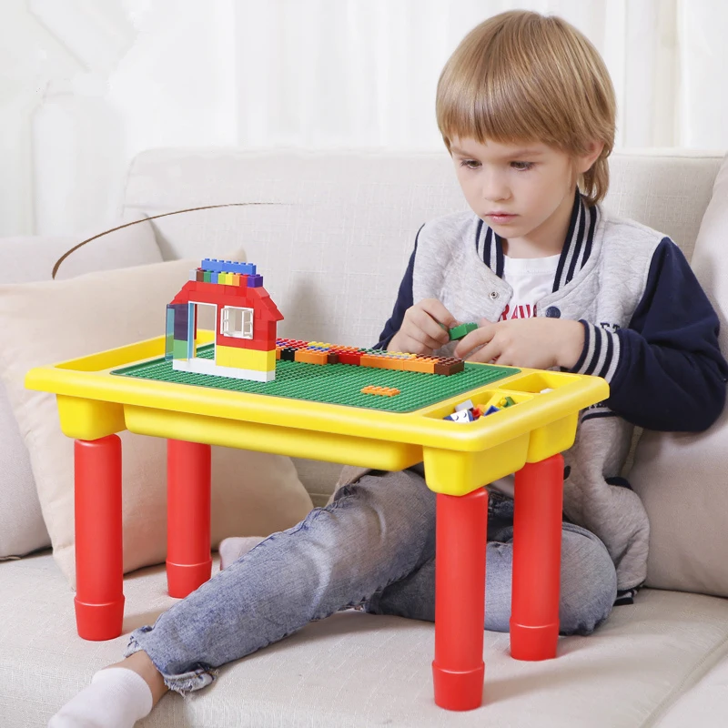 Diy Classic Blocks Table With Baseplate Creative Brick Desk