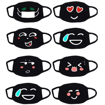 

8pcs Fashion Adult Face Masks Reusable mascarillas lavables Windproof Ear Loop Black Masks Unisex Washable Mouth Face Cover