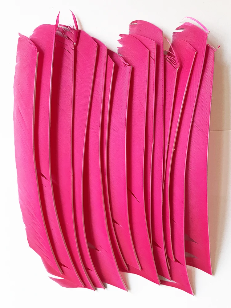 LW 25 Pcs Turkey Full Length Feathers Fletching for Archery Arrow Spiral Twist Wrap Feathers 7-10inch Flu-Flu Arrows Left Wing 5