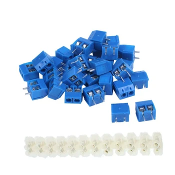 

31 Pcs 2 Way 2P PCB Mount Screw Terminal Block Connector 5.08mm Pitch - 1 Pcs White & 30 Pcs Blue