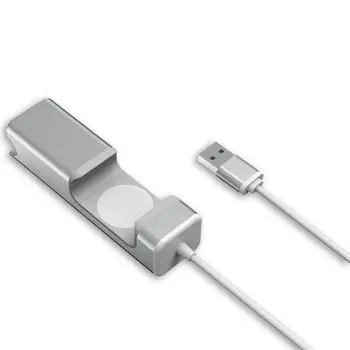 

Aluminum 2in1 USB Charger Charging Adapter Dock Station Holder Stand for Airpods 1/2 for Apple Watch Series 1/2/3/4