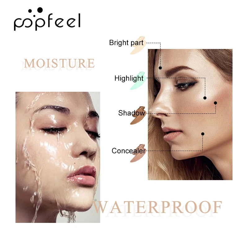 POPFEEL 5 цветов консилер для скрытия недостатков лица покрытие акне красный