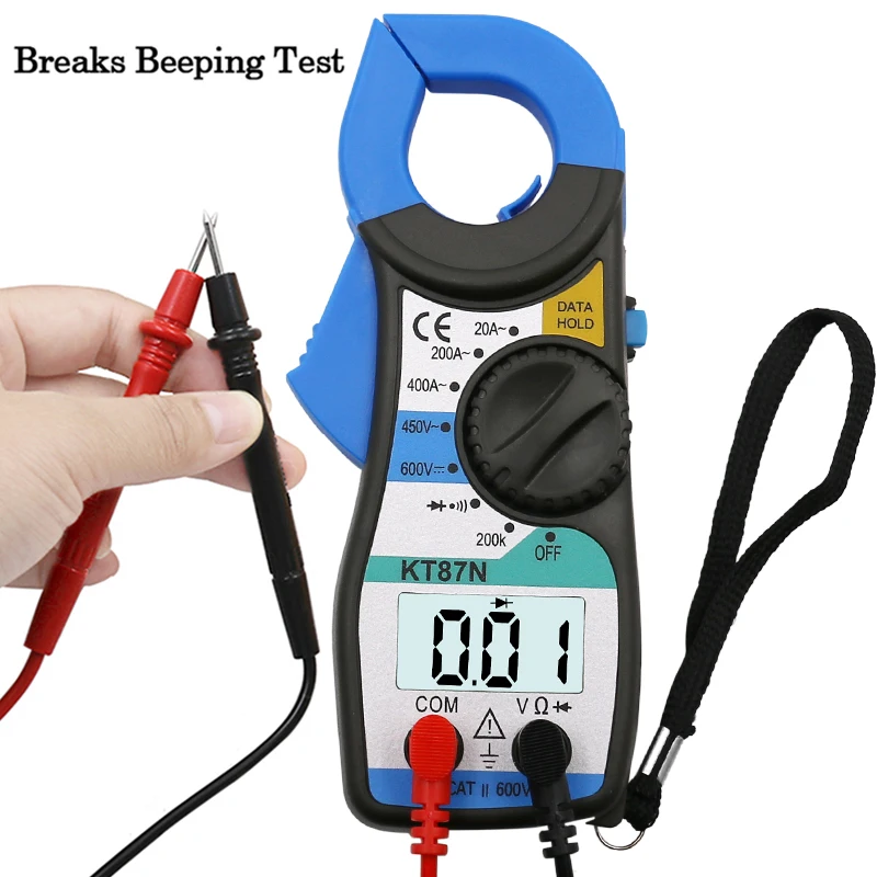 

KT87N LCD Digital Multimeter 1999 Counts AC/DC Clamp Meter Current Voltage Resistor Tester Handhold Voltmeter Ammeter
