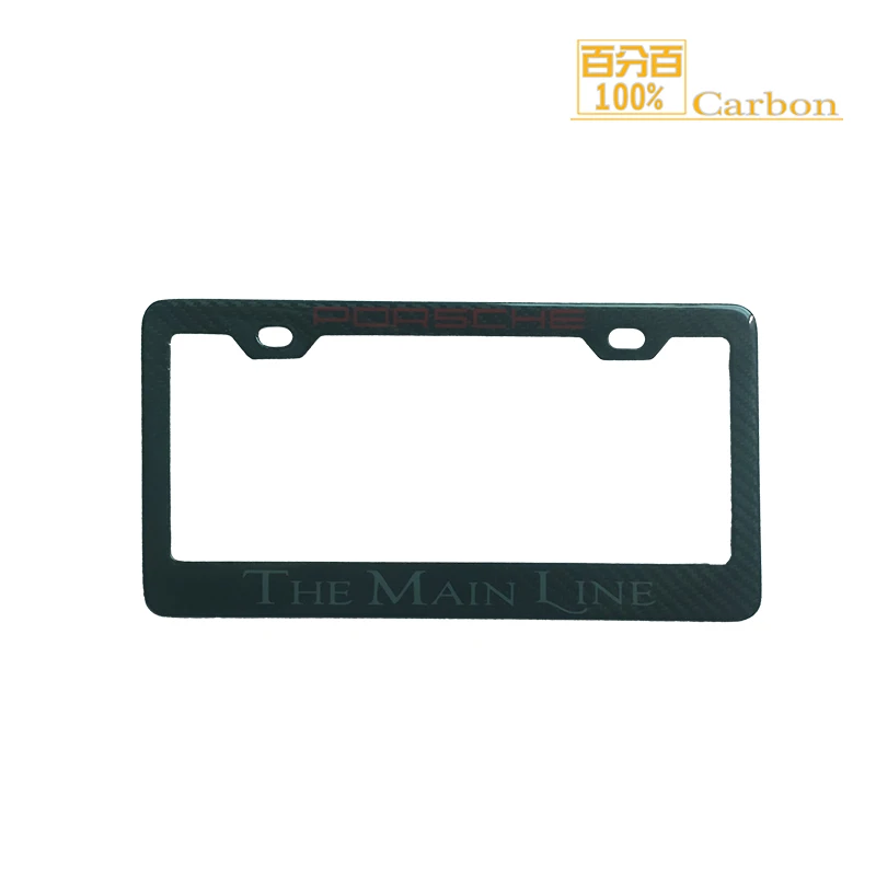 

100% Carbon Fiber Car US Size Custom 100% Real Carbon Fiber License Plate Frame With Logo