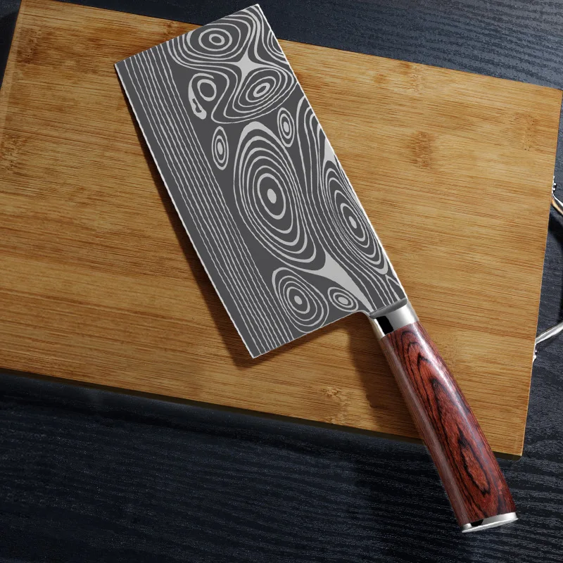 Kitchen kitchen knife chef knife stainless steel kitchen mahogany handle chef knife slicing meat knife