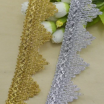 

10Yards Gold Lace Embroidered Ribbon Soft Net Lace Trim Fabric Handmade DIY Sewing Decoration Wedding Party Supplies