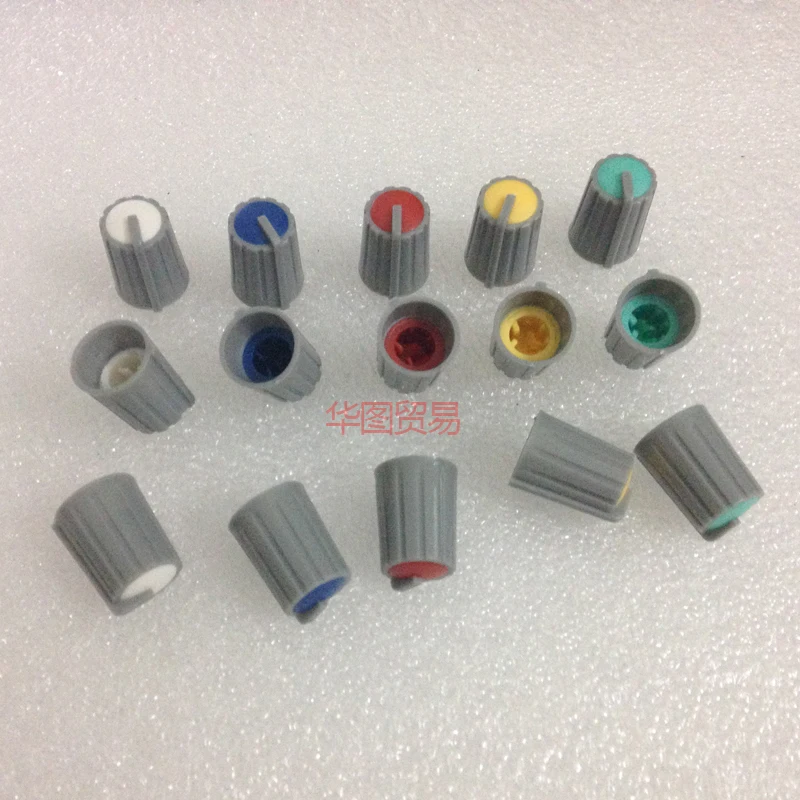 10pcs mixer Half axle potentiometer knob cap / 18.5mm * 13.5mm axle knob cap red yellow white green blue