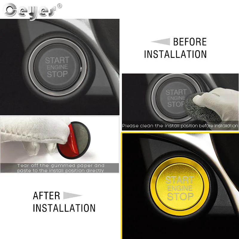 Car Sticker Covers Ceyes Car Styling Start Stop Engine Button Ring Cover Stickers For Alfa Romeo Mito 159 147 156 Giulietta Stelvio 166 Accessories