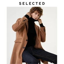 Выбранные Для мужчин из смесовой шерсти пальто средней длины Однотонная одежда куртка Двусторонняя Верхняя одежда S | 419327505