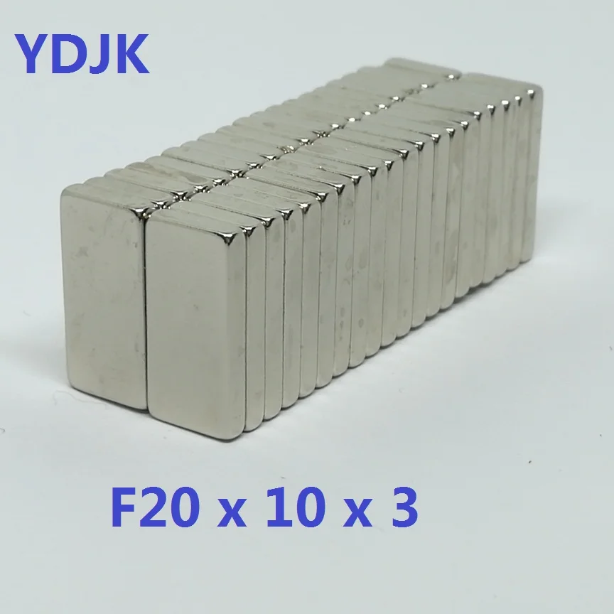 100 шт./лот N35 прямоугольный магнит 20x10x3 супер сильный неодимовый 20*10*3