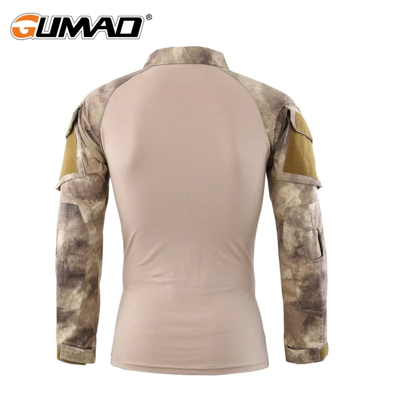 Kaufen Camouflage Militärische Taktische Kampf Langarm Hemd Kraft Multicam Camo Armee Männer T Shirt Wandern Jagd Klettern Schießen
