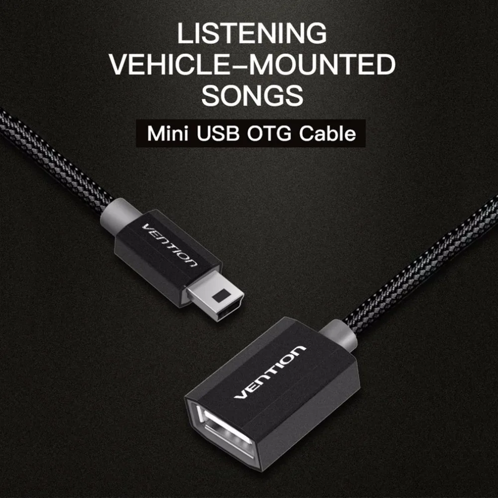 Vention высокая скорость передачи мини USB2.0 OTG кабель OTG адаптер для камер U диск чтения карт MP4 0,25 м