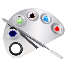 Палитра из нержавеющей стали для смешивания лака для ногтей, пластина для смешивания макияжа, основа, палитра для смешивания теней для век, палитра шпателей, инструмент