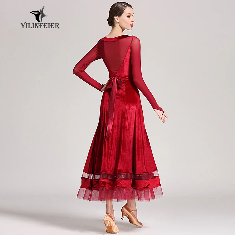 

New ballroom dance competition dress dance ballroom waltz dresses standard dance dress women ballroom dress S9048