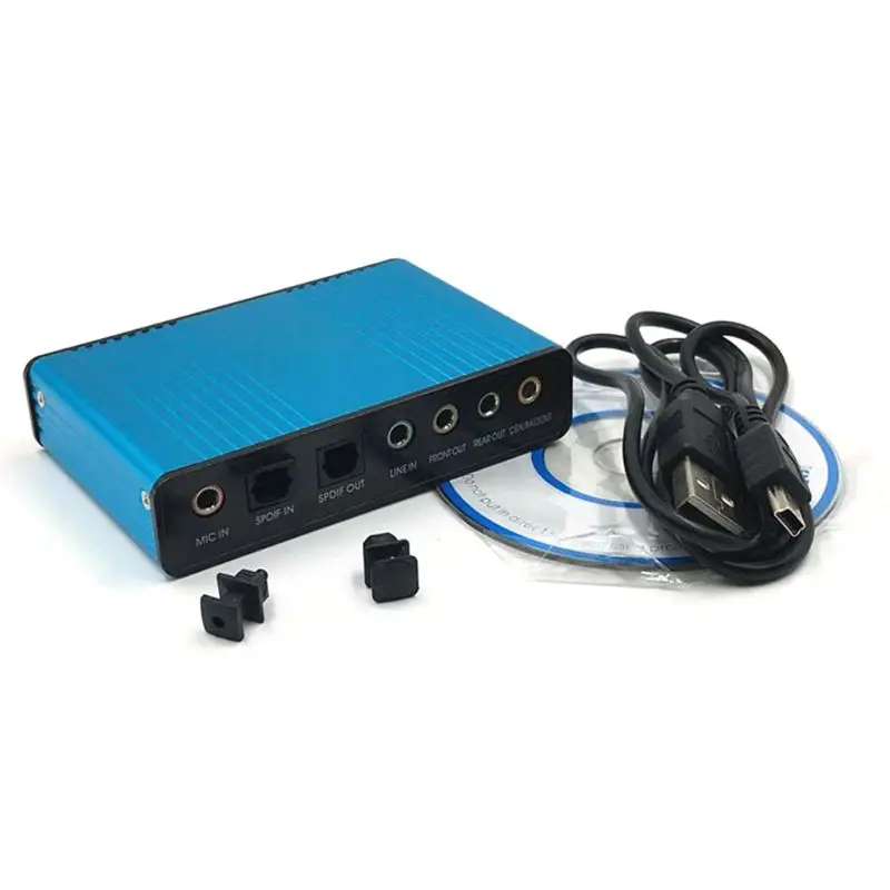 Audio Adapter External Sound Card 5 1 USB to 3 5mm Headphone Stereo Microphone 95AD