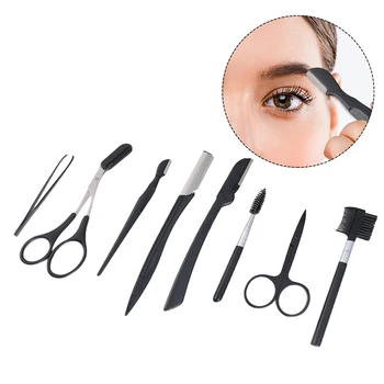 

12 PCS/Set Eyebrow Tools Set Portable Stainless Steel Folding Eyebrow Cutter Eyebrow Brush Tools